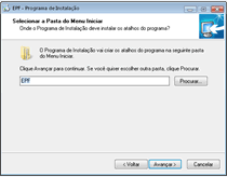 Atalhos do programa